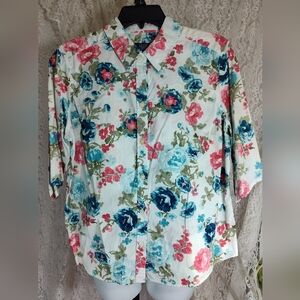 Crazy Horse print blouse green orange